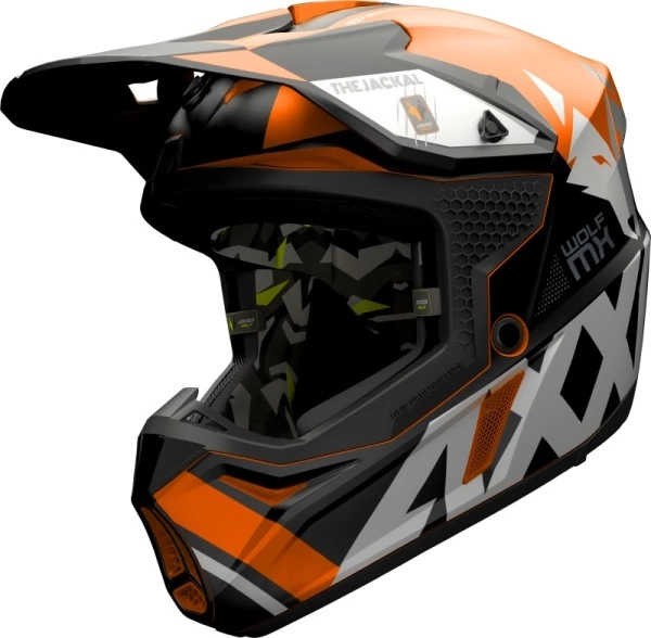AXXIS MX803 Wolf Jackal мотошлем кроссовый оранжевый матовый